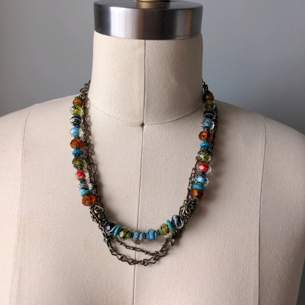 NWOT Colorful Multi Strand Necklace